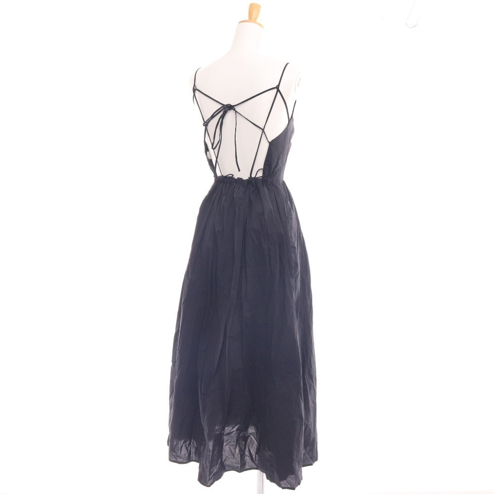 ■ オーガニックスナイデル ロングワンピース ノースリーブ トップス ボトムス ギャザー レディース 0 ブラック