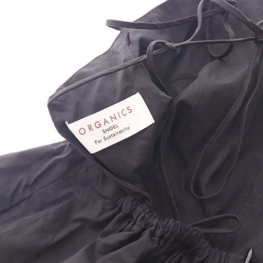 ■ オーガニックスナイデル ロングワンピース ノースリーブ トップス ボトムス ギャザー レディース 0 ブラック