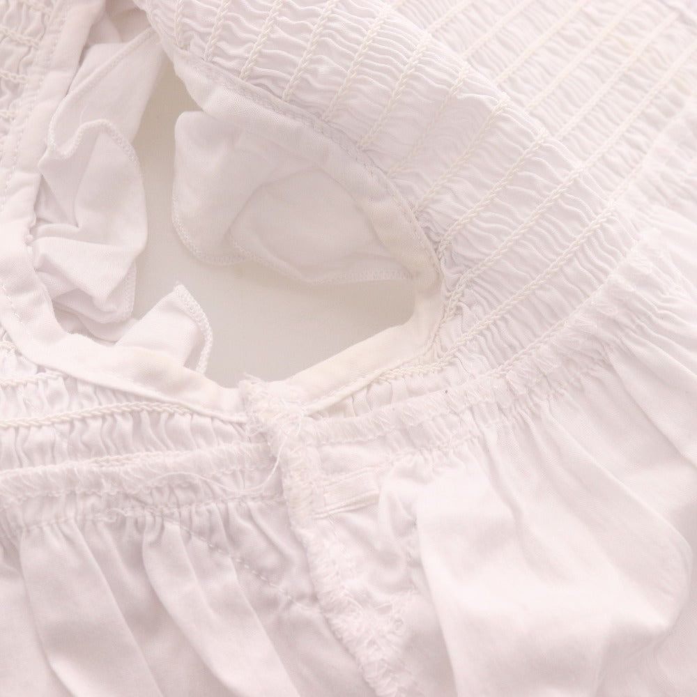 ■ ダブルスタンダードクロージング ブラウス ノースリーブ トップス フリル ノーカラー スナップボタン レディース 36 ホワイト