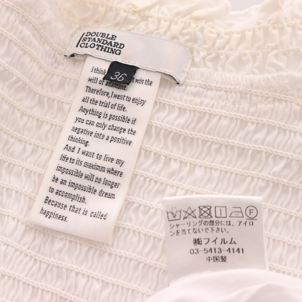 ■ ダブルスタンダードクロージング ブラウス ノースリーブ トップス フリル ノーカラー スナップボタン レディース 36 ホワイト