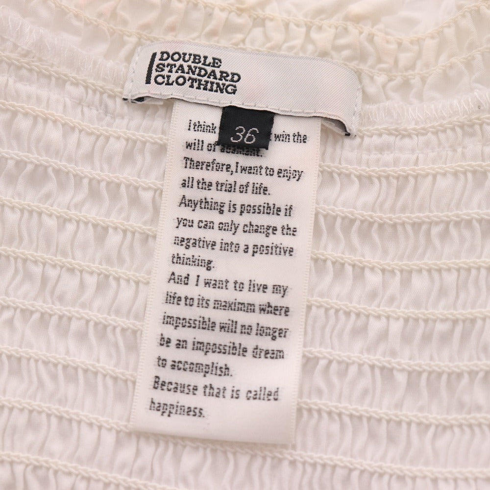 ■ ダブルスタンダードクロージング ブラウス ノースリーブ トップス フリル ノーカラー スナップボタン レディース 36 ホワイト