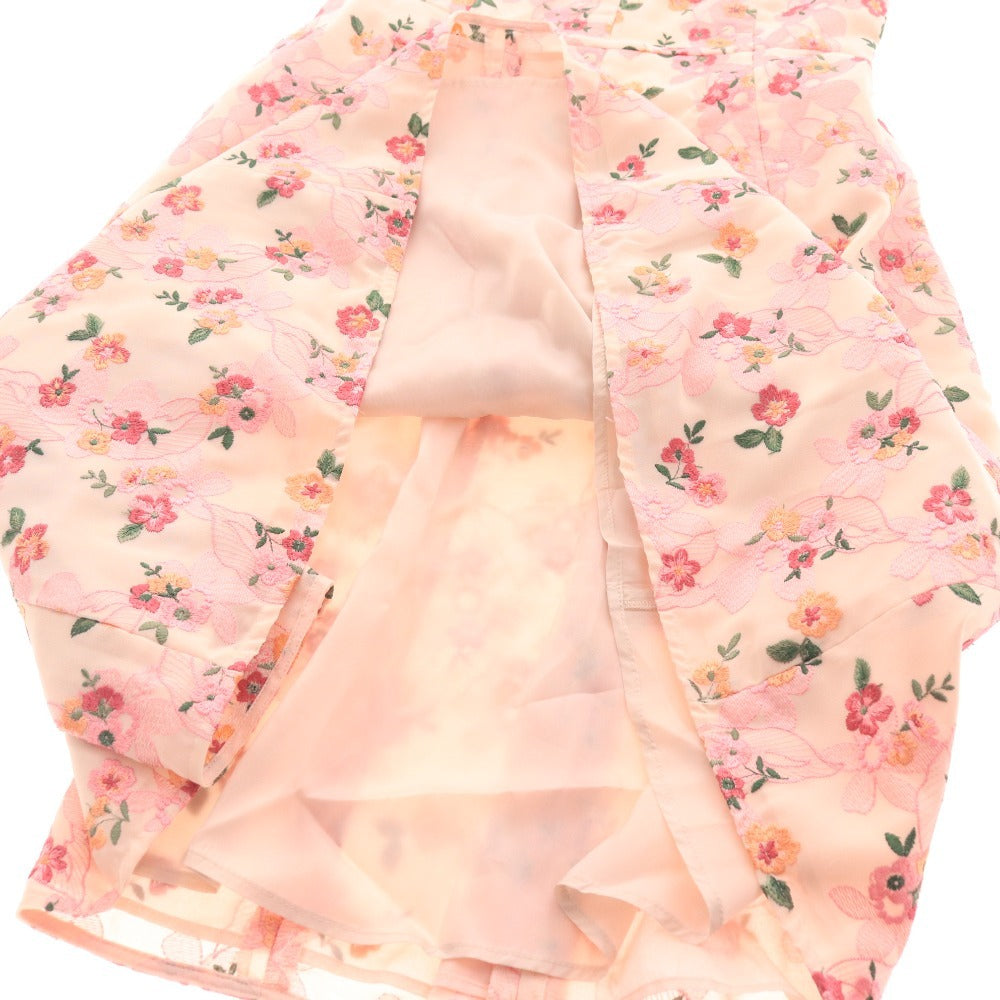 ■ トッカ ワンピース フレンチスリーブ トップス ボトムス ひざ丈 総刺繍 花柄 レディース 0 ピンク系