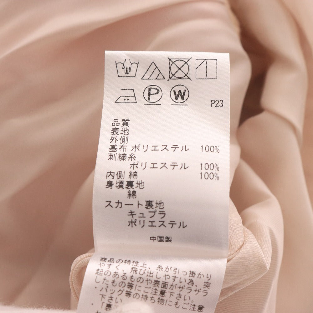 ■ トッカ ワンピース フレンチスリーブ トップス ボトムス ひざ丈 総刺繍 花柄 レディース 0 ピンク系