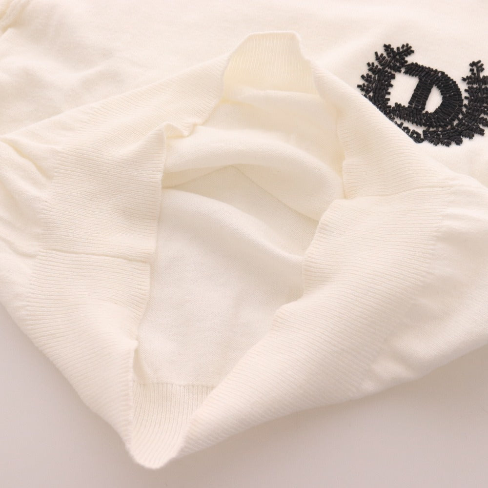 ■ ダブルスタンダードクロージング ニット 半袖 トップス 薄手 ビーズ サマーニット レディース 36 ホワイト