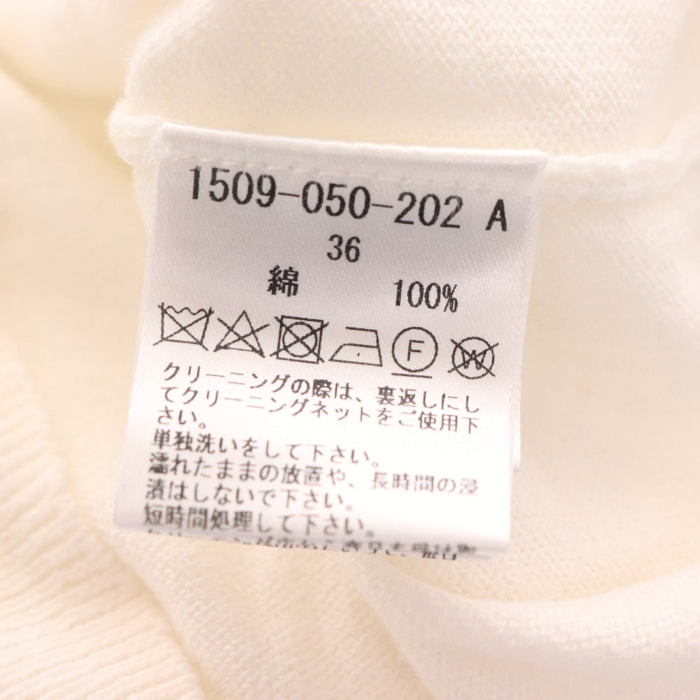 ■ ダブルスタンダードクロージング ニット 半袖 トップス 薄手 ビーズ サマーニット レディース 36 ホワイト