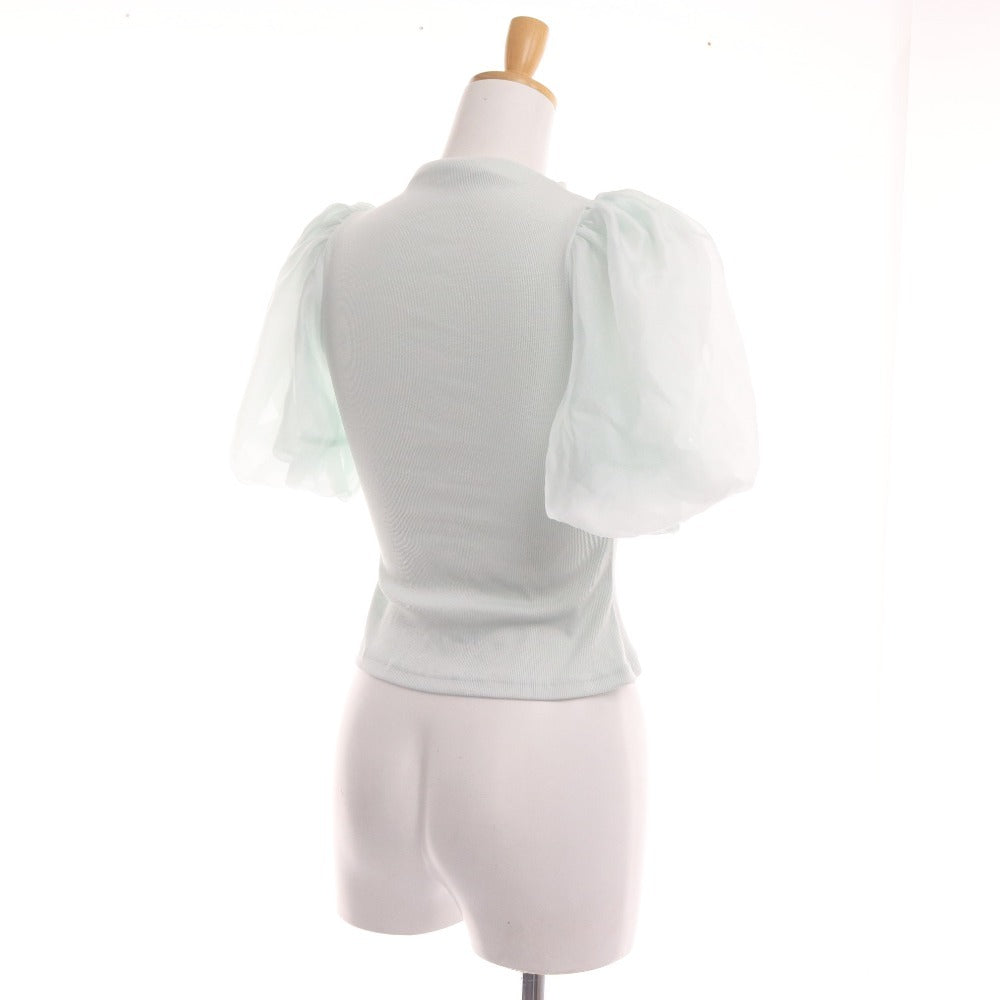 ■ スナイデル カットソー 半袖 トップス オーガンジー ボリュームスリーブ レディース F ミントグリーン