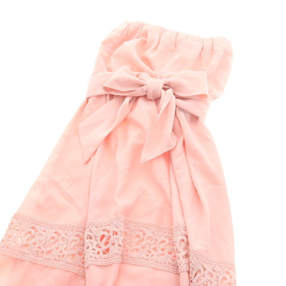 ■ エミリアウィズ ワンピース ノースリーブ トップス ボトムス かぎ針編み リボン レース レディース F ピンクベージュ