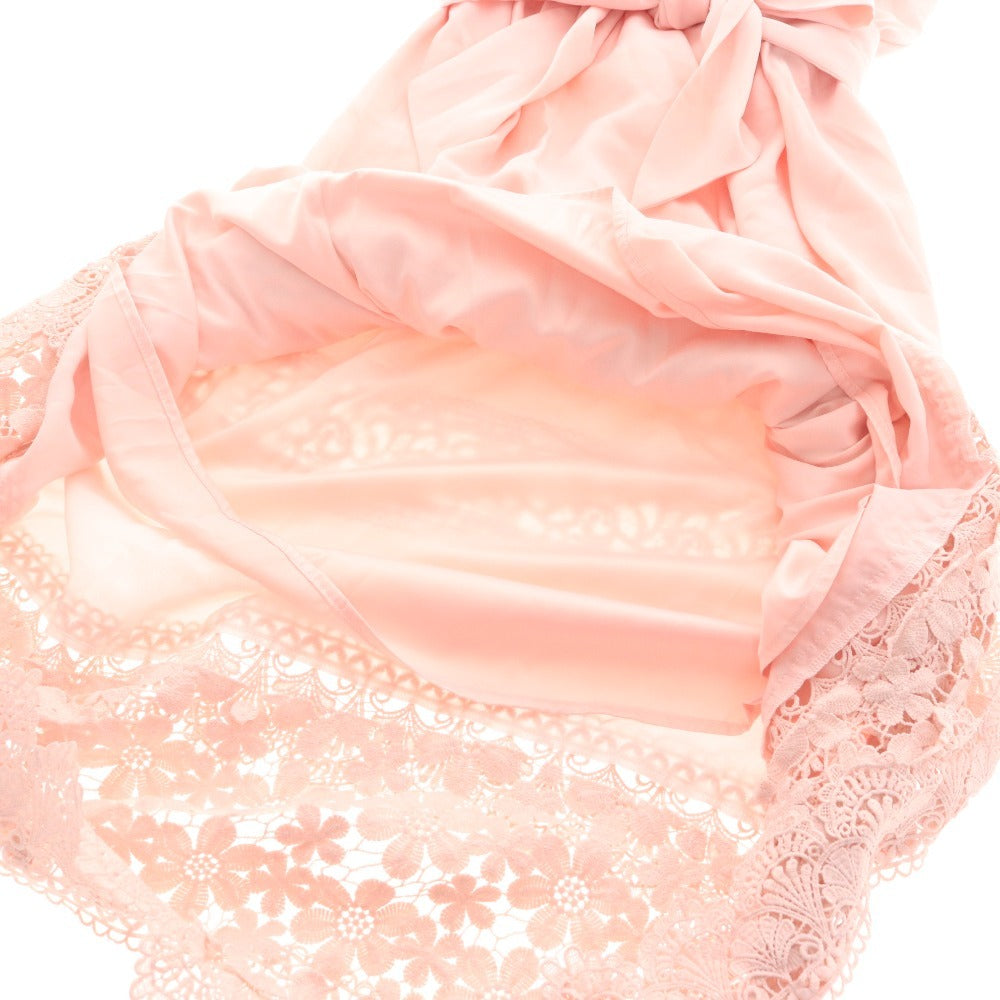 ■ エミリアウィズ ワンピース ノースリーブ トップス ボトムス かぎ針編み リボン レース レディース F ピンクベージュ