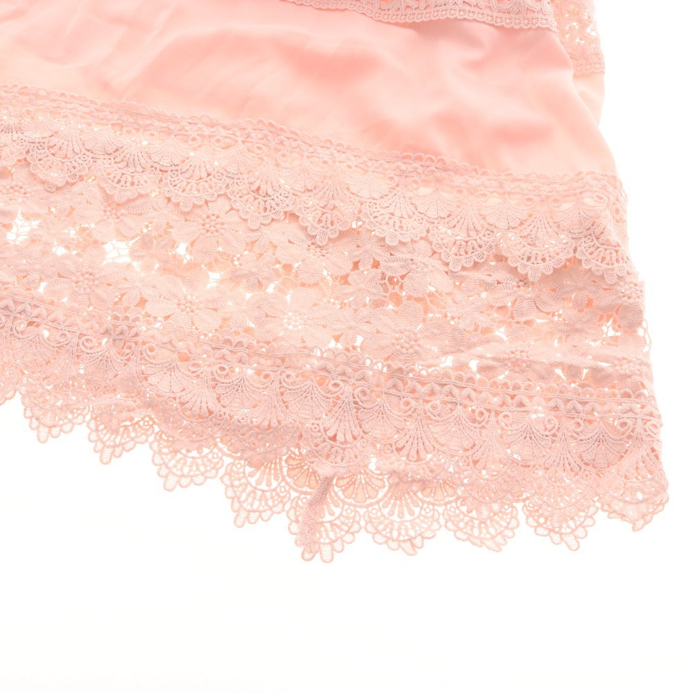 ■ エミリアウィズ ワンピース ノースリーブ トップス ボトムス かぎ針編み リボン レース レディース F ピンクベージュ