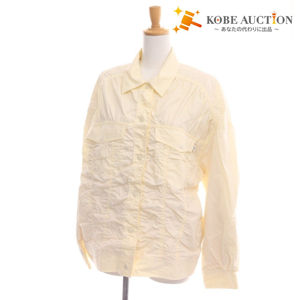 ■ Searoomlin Jacket, Long Sleeve Top, Gathered, Snap Buttons, Women's, Size F, Light Yellow