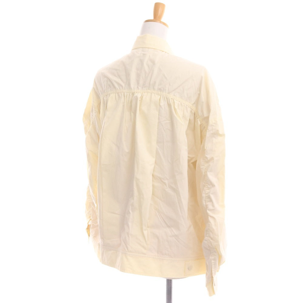 ■ Searoomlin Jacket, Long Sleeve Top, Gathered, Snap Buttons, Women's, Size F, Light Yellow