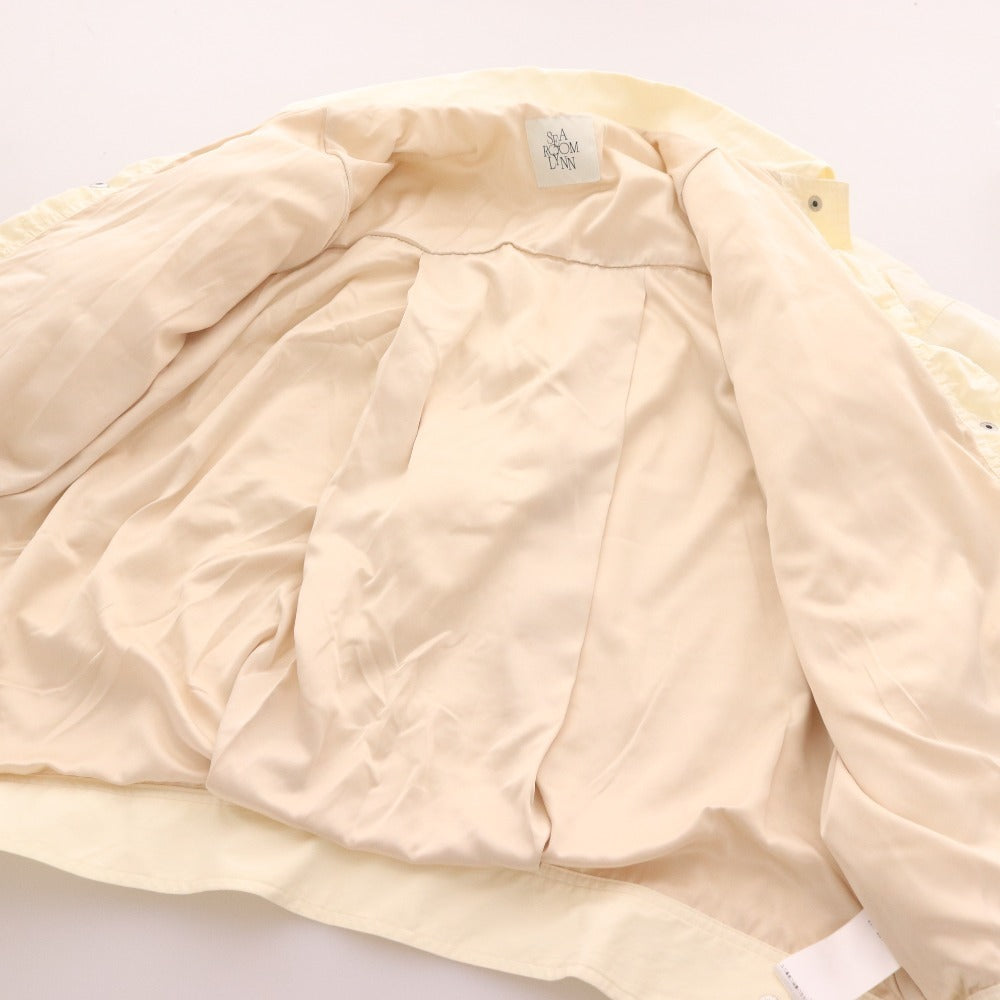 ■ Searoomlin Jacket, Long Sleeve Top, Gathered, Snap Buttons, Women's, Size F, Light Yellow