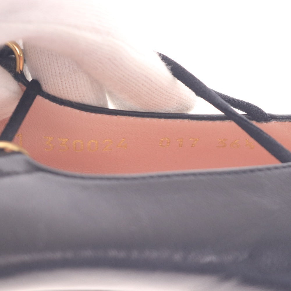 ■ プリティバレリーナ フラットシューズ 靴 ポインテッドトゥ ゴールドソール レディース 36 1/2 ブラック