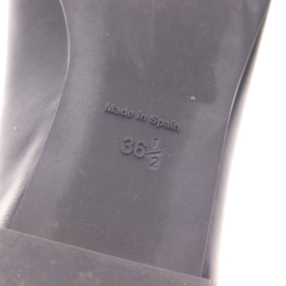 ■ プリティバレリーナ フラットシューズ 靴 ポインテッドトゥ ゴールドソール レディース 36 1/2 ブラック