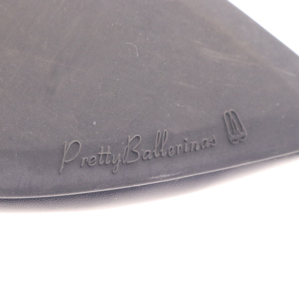 ■ プリティバレリーナ フラットシューズ 靴 ポインテッドトゥ ゴールドソール レディース 36 1/2 ブラック