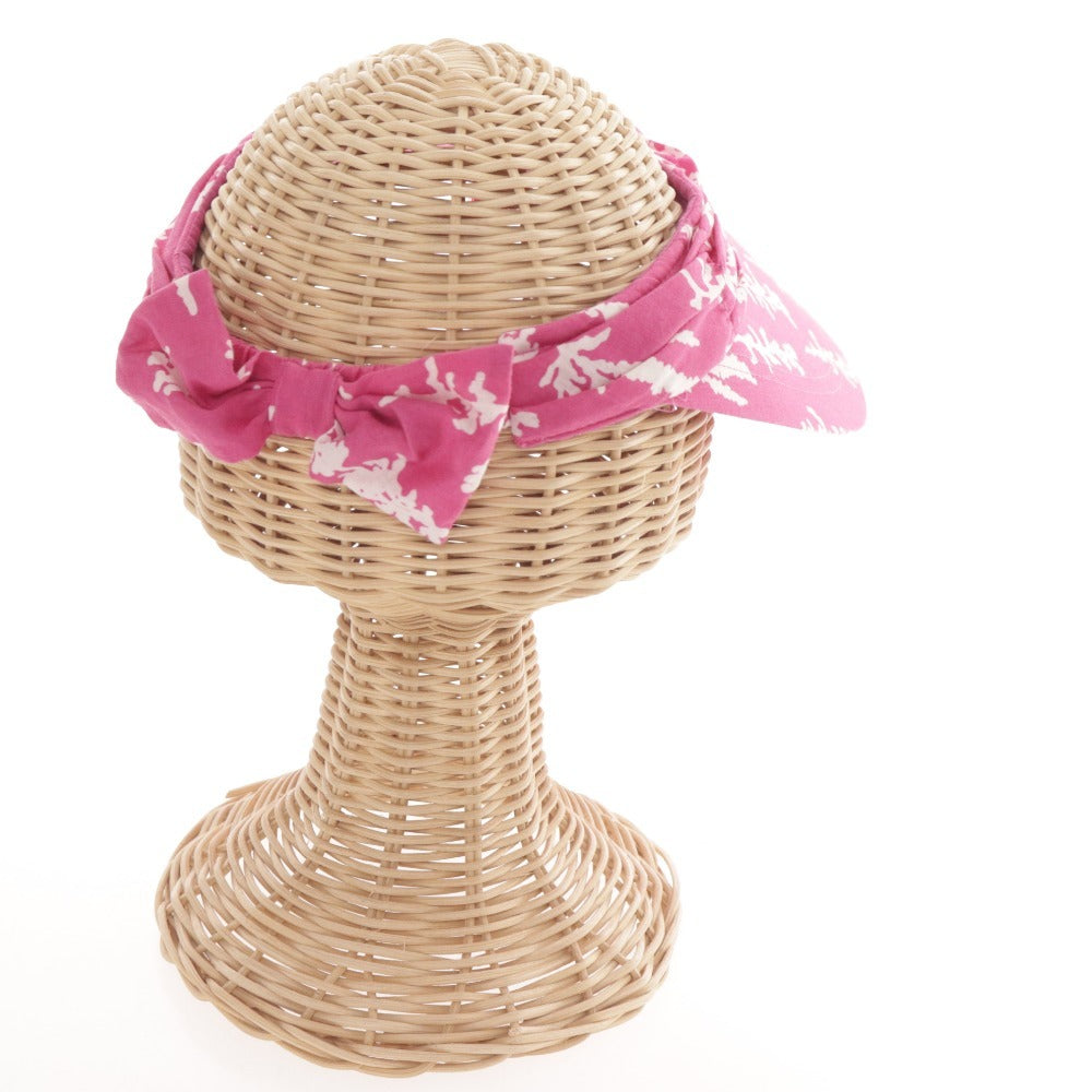 ■ Givenchy Sun Visor Hat All-over Pattern Ribbon Women's Pink White