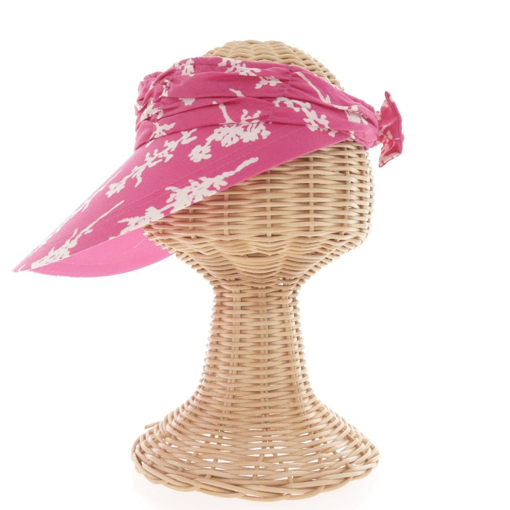 ■ Givenchy Sun Visor Hat All-over Pattern Ribbon Women's Pink White