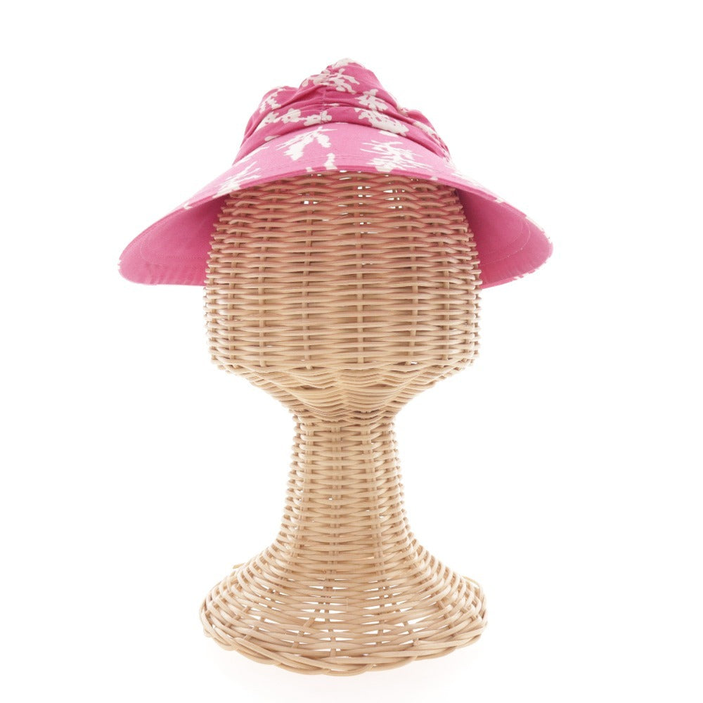 ■ Givenchy Sun Visor Hat All-over Pattern Ribbon Women's Pink White