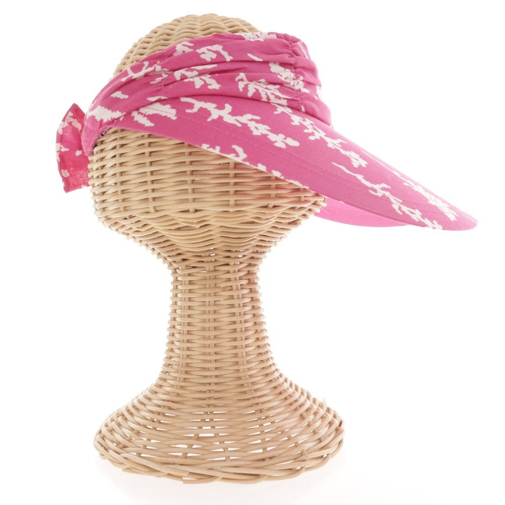 ■ Givenchy Sun Visor Hat All-over Pattern Ribbon Women's Pink White