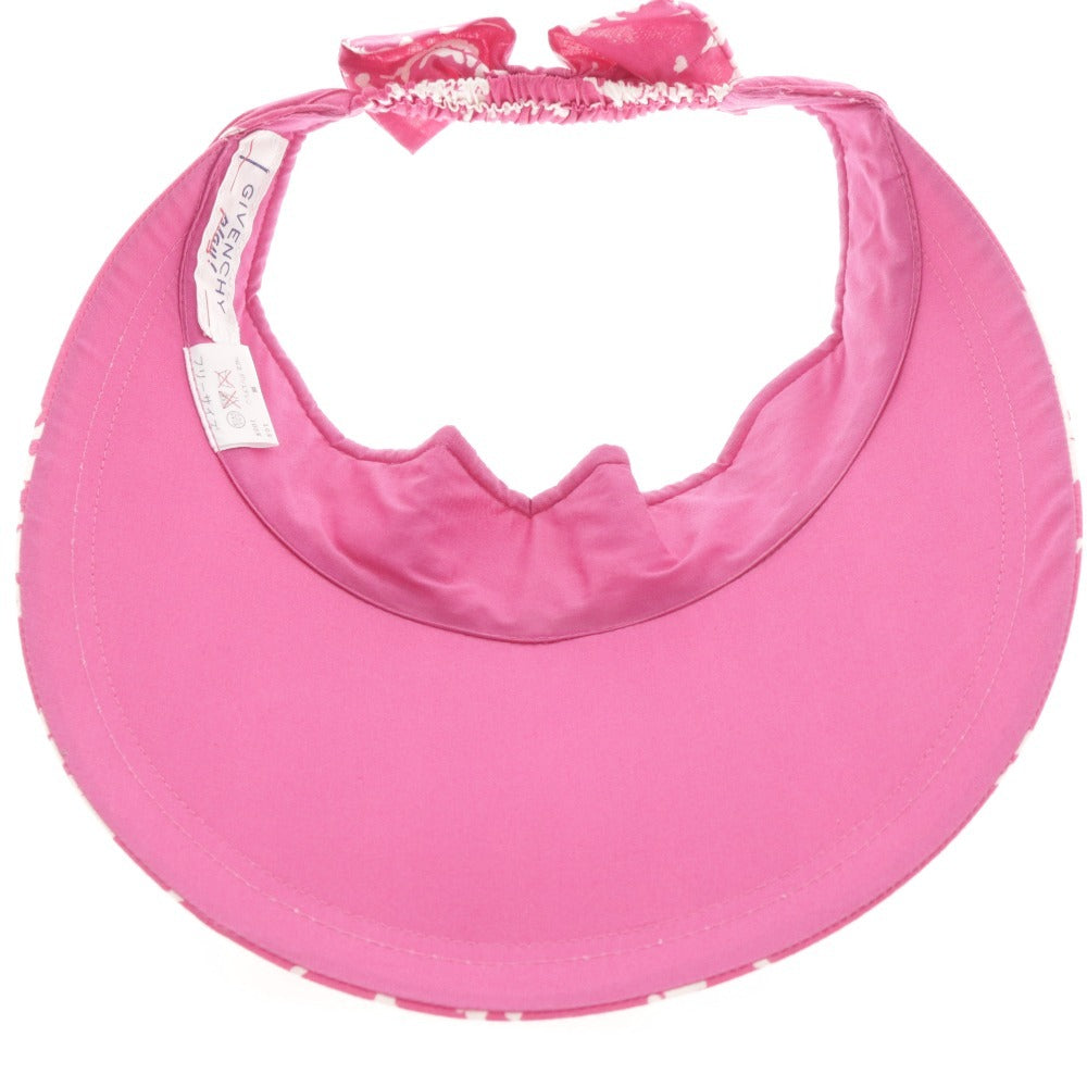 ■ Givenchy Sun Visor Hat All-over Pattern Ribbon Women's Pink White
