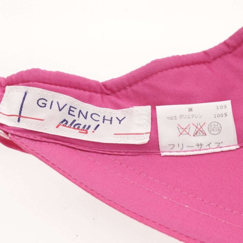 ■ Givenchy Sun Visor Hat All-over Pattern Ribbon Women's Pink White