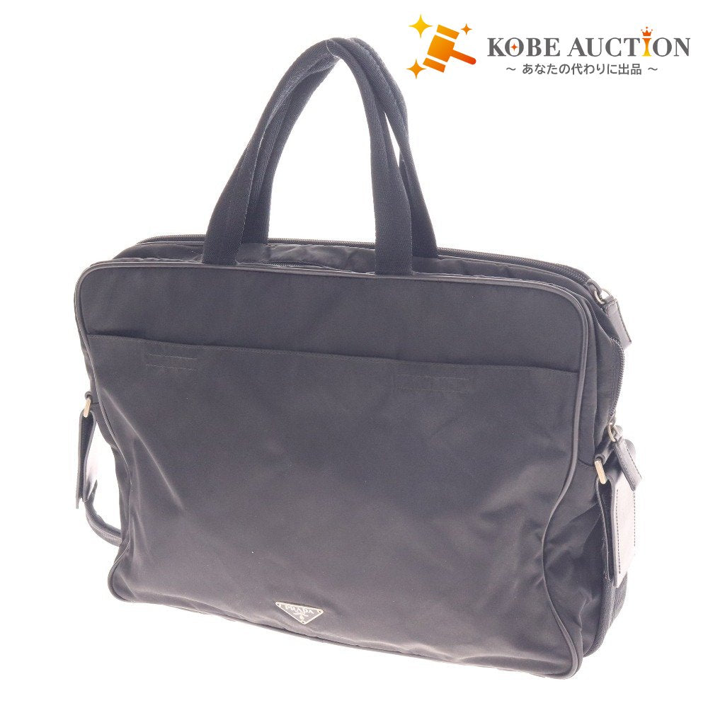 ■ Prada tote bag, shoulder bag, business bag, bag, logo, men's, black, accessories included