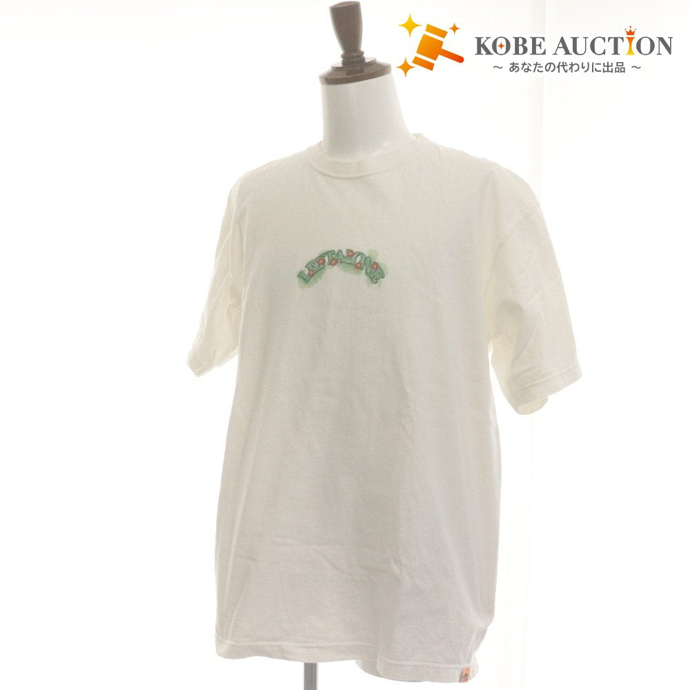 ■ レフトアローン Left Alone Tシャツ トップス 半袖 刺繍 アート コットン メンズ XL ホワイト系
