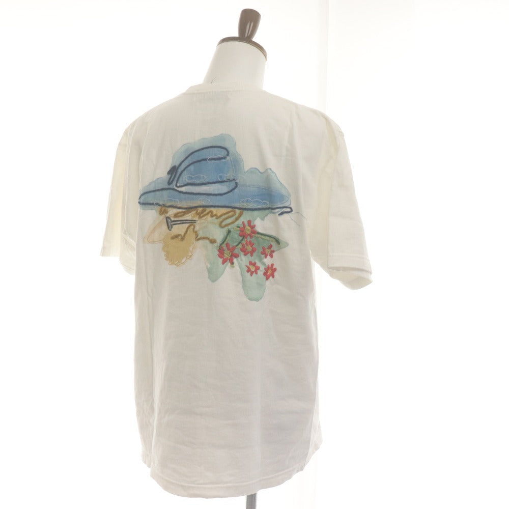 ■ レフトアローン Left Alone Tシャツ トップス 半袖 刺繍 アート コットン メンズ XL ホワイト系