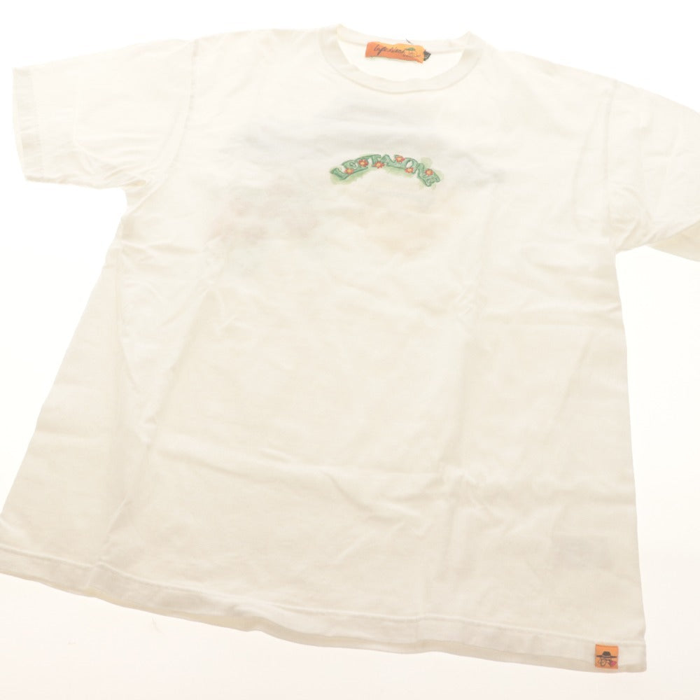 ■ レフトアローン Left Alone Tシャツ トップス 半袖 刺繍 アート コットン メンズ XL ホワイト系