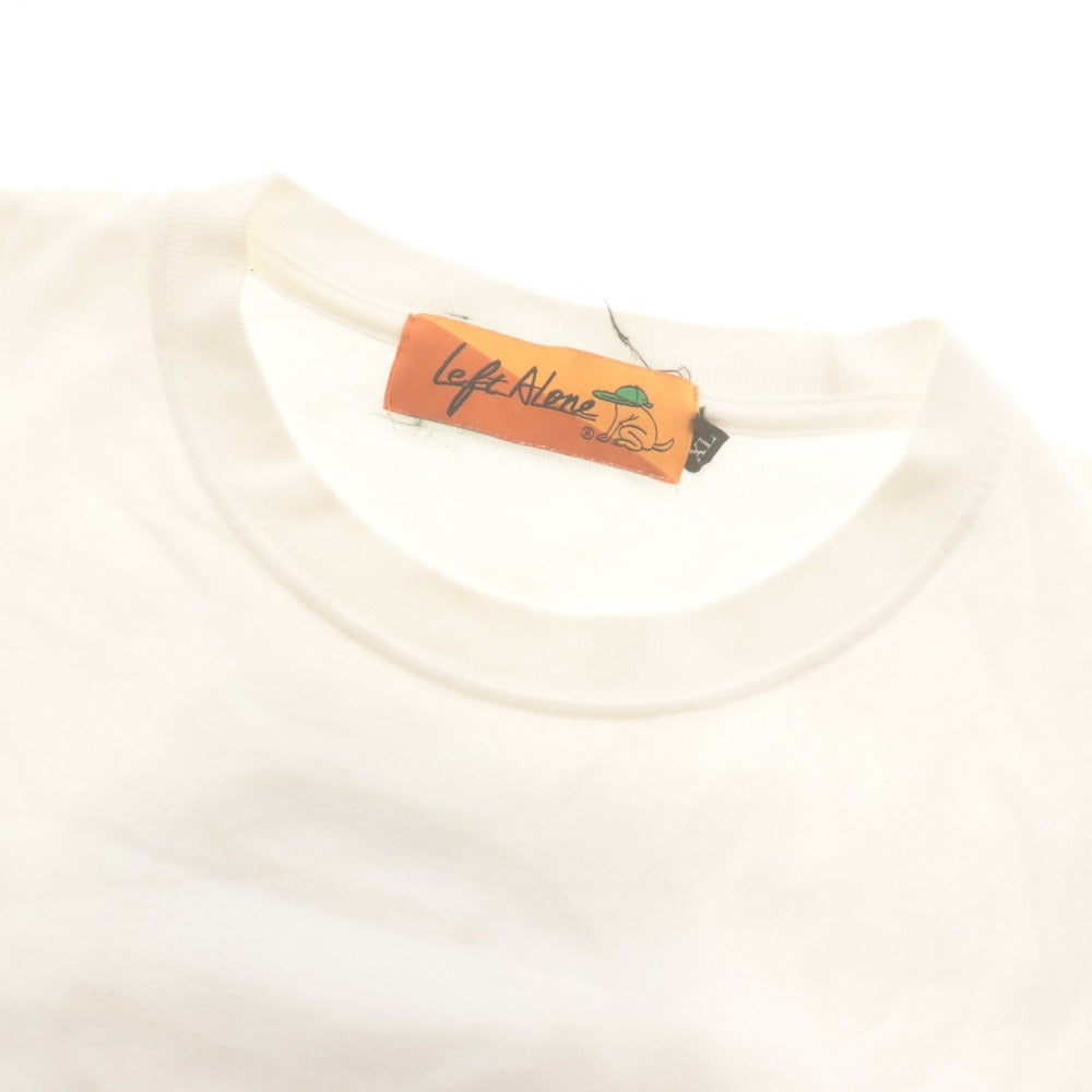 ■ レフトアローン Left Alone Tシャツ トップス 半袖 刺繍 アート コットン メンズ XL ホワイト系