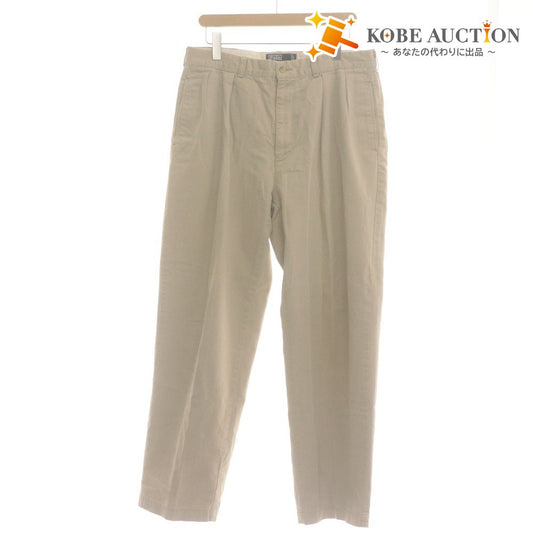 ■ Polo Ralph Lauren Trousers Bottoms Tapered Tuck Chino Center Press Men's 36x32 (XL Equivalent) Beige