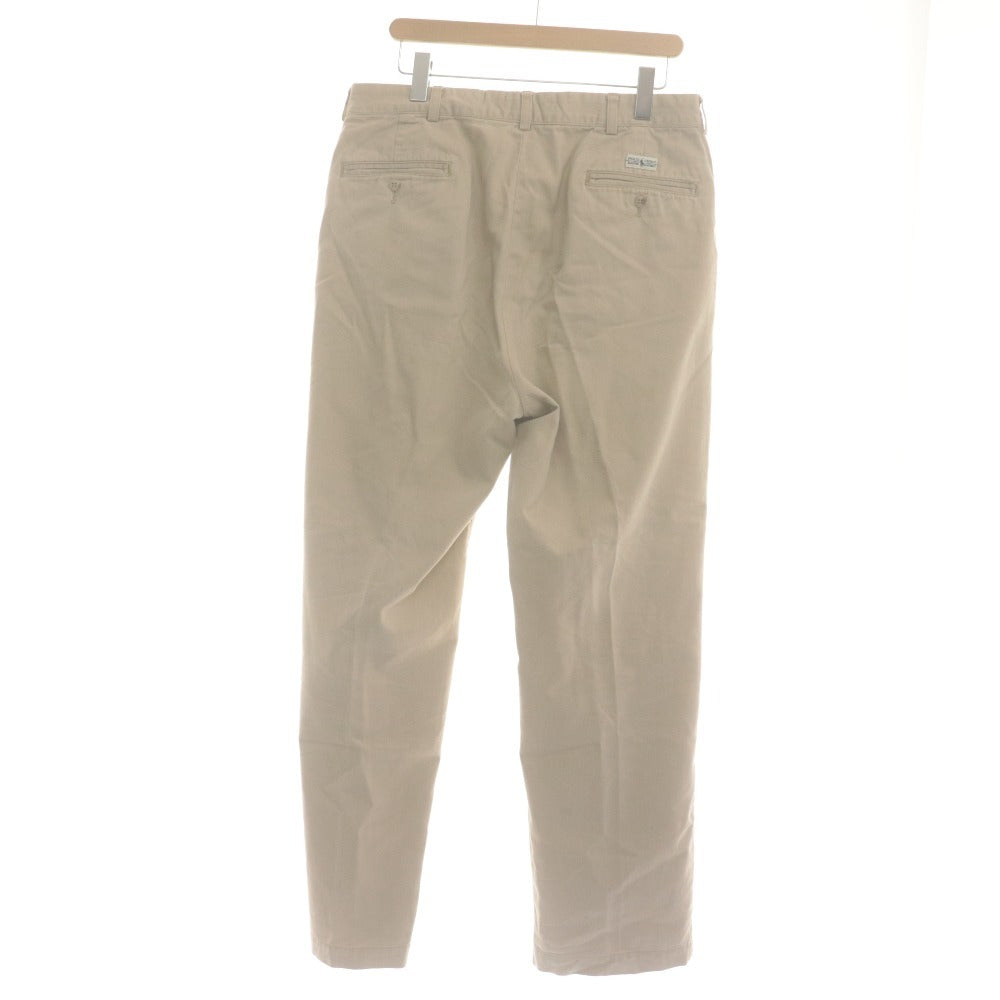 ■ ポロラルフローレン POLO RALPH LAUREN パンツ ボトムス テーパード タック チノパン センタープレス メンズ 36×32(XL相当） ベージュ