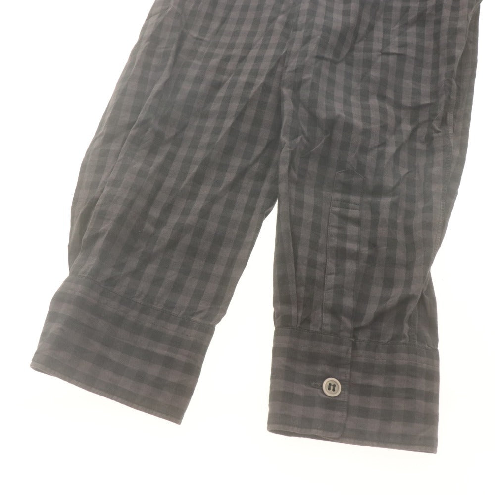 ■ ブラックコムデギャルソン BLACK COMME des GARCONS シャツ 長袖 トップス チェック 日本製 コットン 綿 メンズ L ダークグレー系