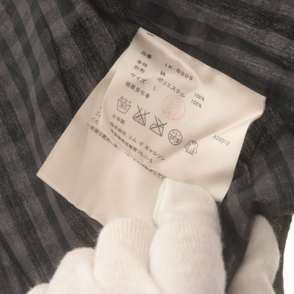 ■ ブラックコムデギャルソン BLACK COMME des GARCONS シャツ 長袖 トップス チェック 日本製 コットン 綿 メンズ L ダークグレー系
