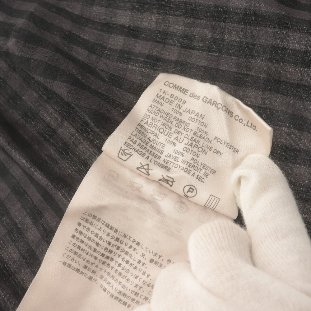 ■ ブラックコムデギャルソン BLACK COMME des GARCONS シャツ 長袖 トップス チェック 日本製 コットン 綿 メンズ L ダークグレー系