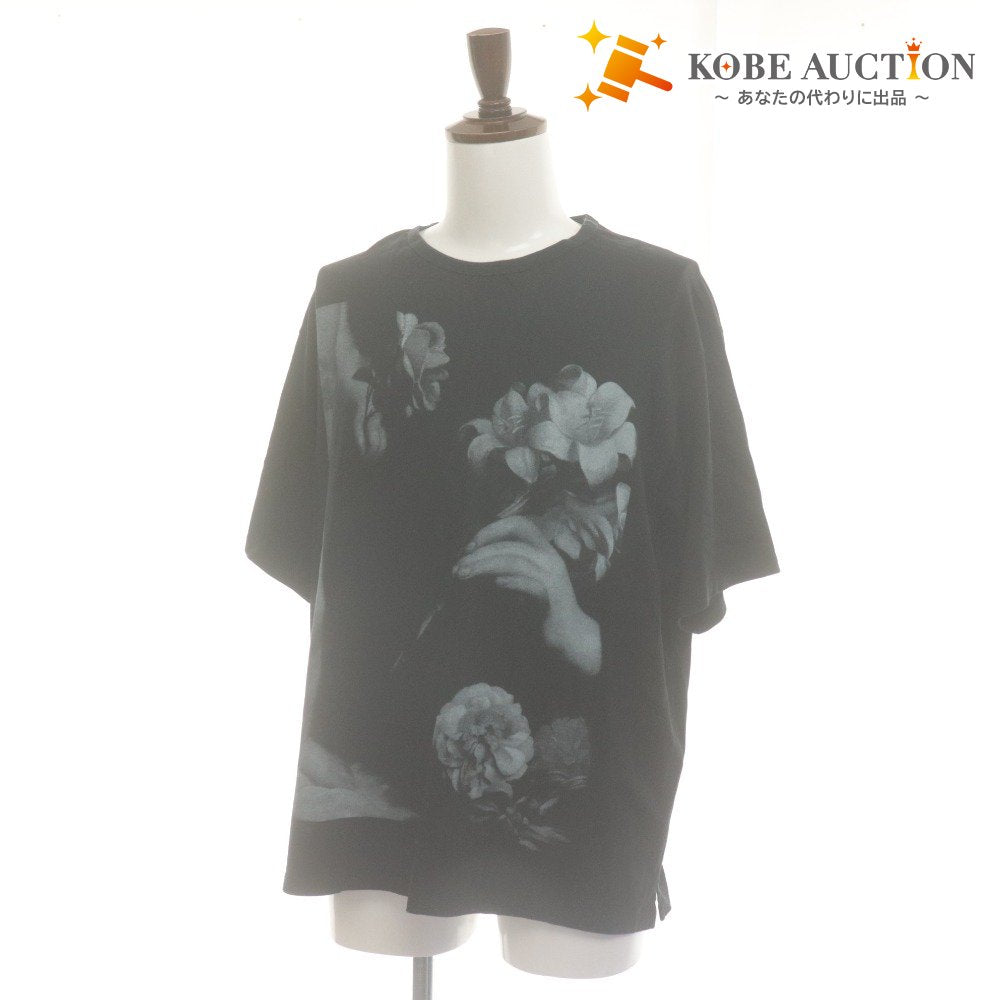 ■ ラッドミュージシャン LADMUSICIAN Tシャツ カットソー 半袖 トップス ゆったり 花柄 プリント 日本製 メンズ 42(s相当） ブラック系