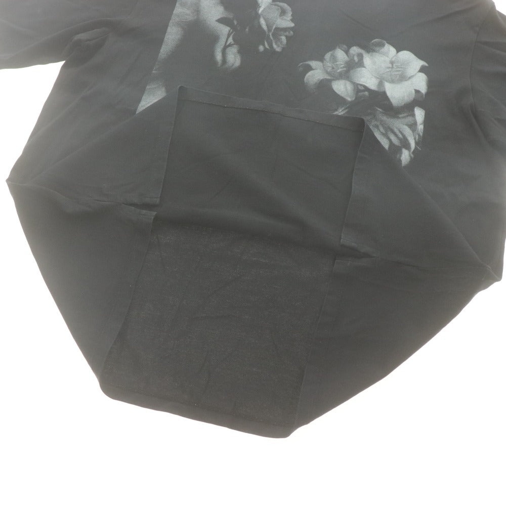 ■ ラッドミュージシャン LADMUSICIAN Tシャツ カットソー 半袖 トップス ゆったり 花柄 プリント 日本製 メンズ 42(s相当） ブラック系