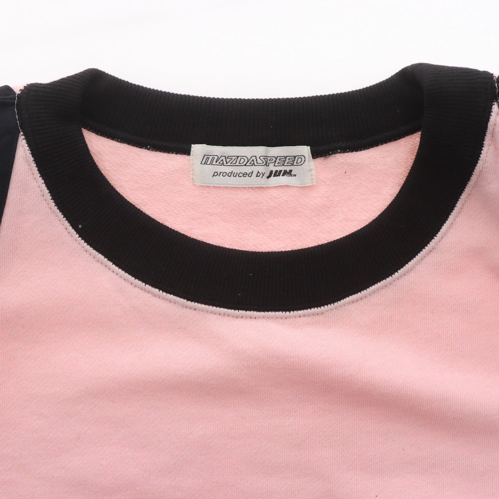 ■ Mazdaspeed JUN Sweatshirt Long Sleeve Top Plain Crew Neck Women Pink Black Unused
