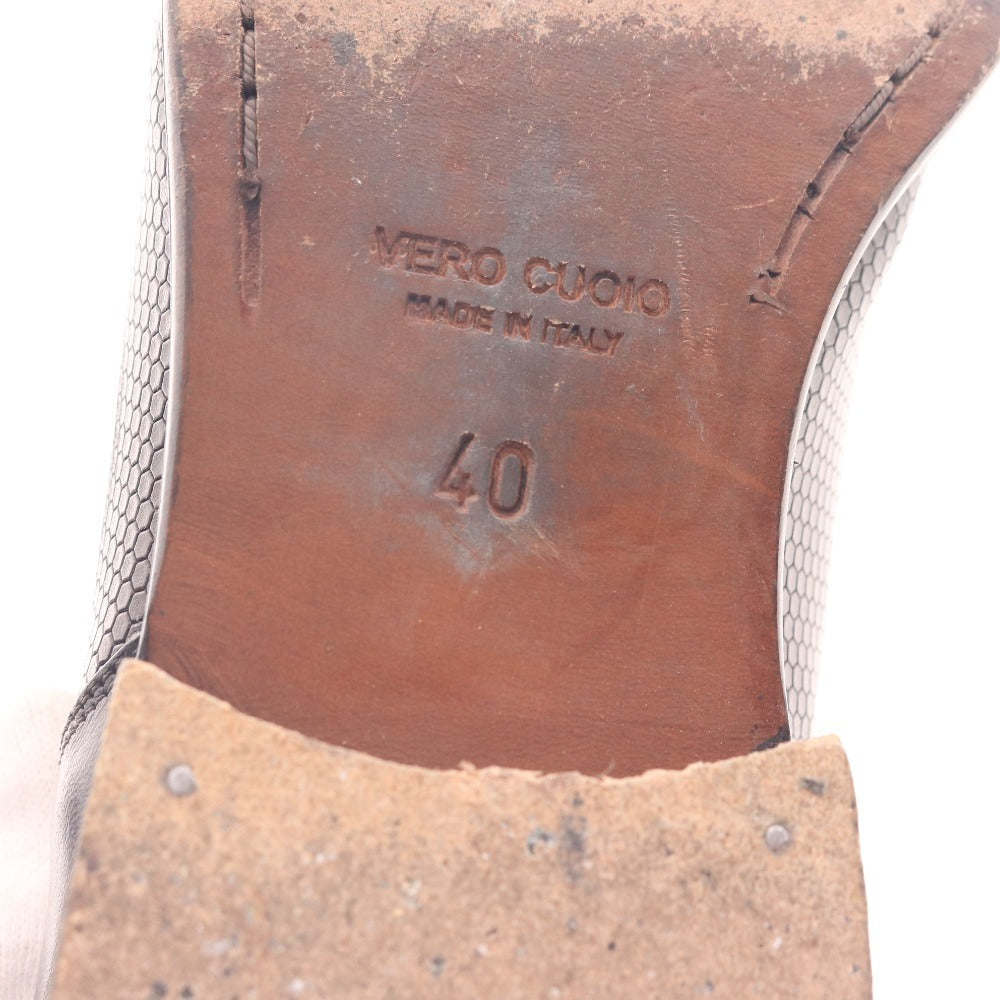 ■ MaurizioB マウリツィオ ビジネスシューズ レザーシューズ 革靴 イタリア製 メンズ 40 25.0cm相当ブラック