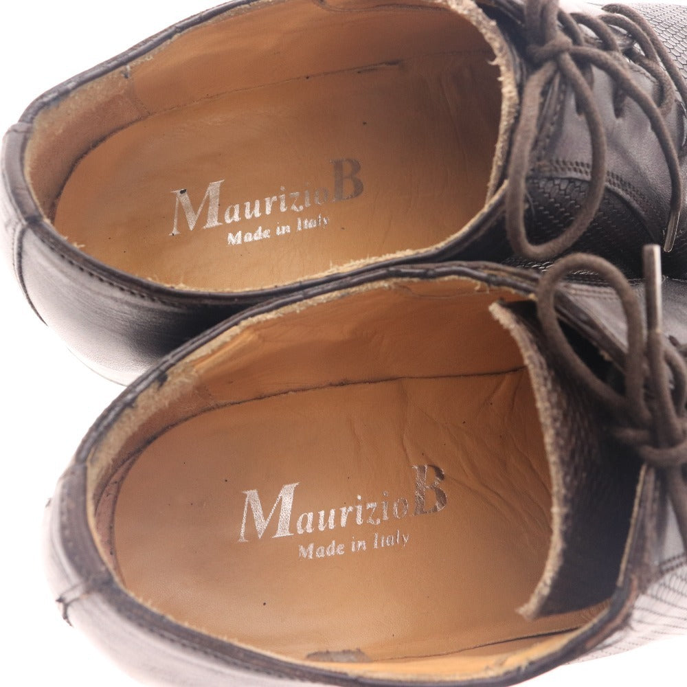 ■ MaurizioB マウリツィオ ビジネスシューズ レザーシューズ 革靴 イタリア製 メンズ 40 25.0cm相当ブラック