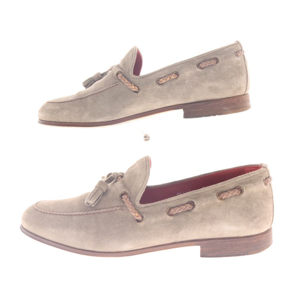 ■ DI MELLA デイメッラ スニーカー シューズ 2015 靴 デッキタイプ ハンドメイド メンズ 5 24.0cm相当 カーキグレー 付属品付き