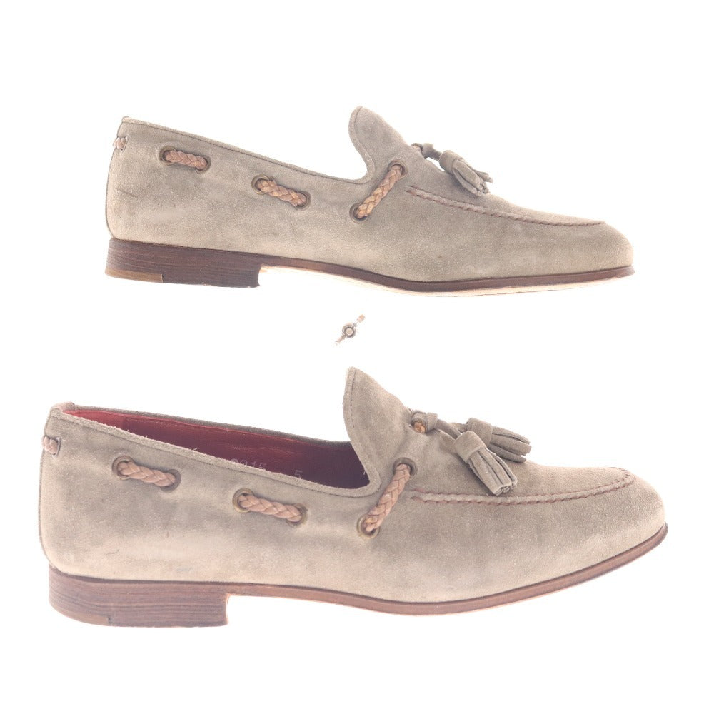 ■ DI MELLA デイメッラ スニーカー シューズ 2015 靴 デッキタイプ ハンドメイド メンズ 5 24.0cm相当 カーキグレー 付属品付き