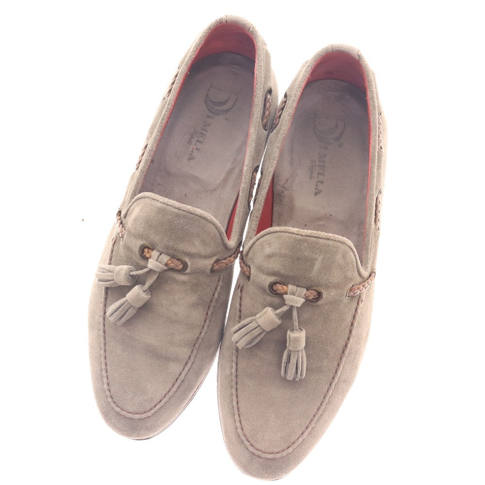 ■ DI MELLA デイメッラ スニーカー シューズ 2015 靴 デッキタイプ ハンドメイド メンズ 5 24.0cm相当 カーキグレー 付属品付き