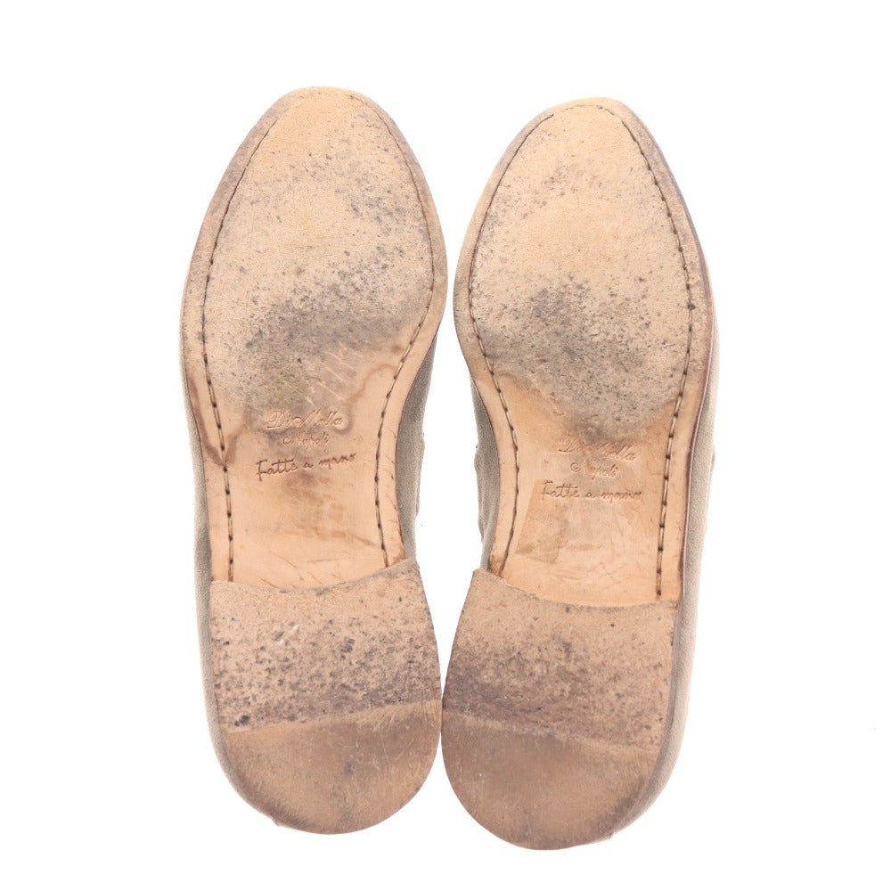 ■ DI MELLA デイメッラ スニーカー シューズ 2015 靴 デッキタイプ ハンドメイド メンズ 5 24.0cm相当 カーキグレー 付属品付き