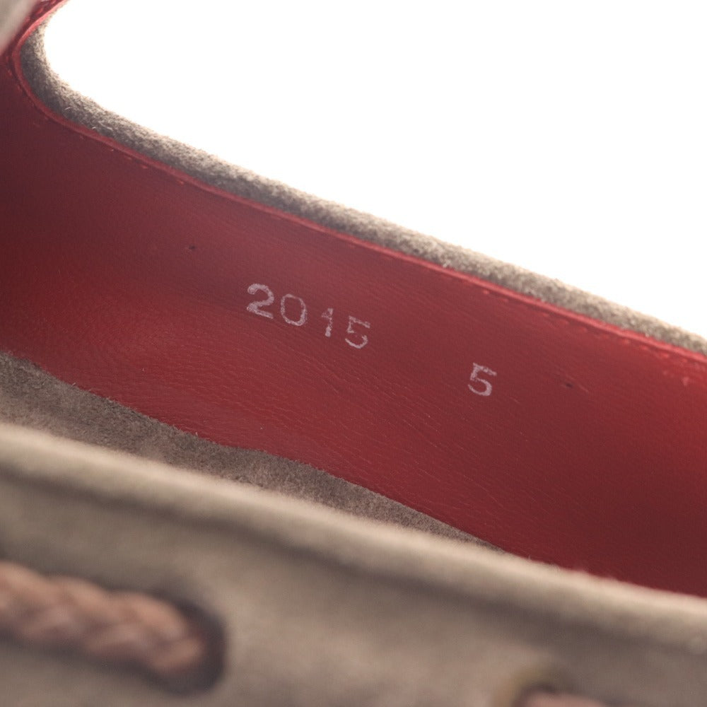 ■ DI MELLA デイメッラ スニーカー シューズ 2015 靴 デッキタイプ ハンドメイド メンズ 5 24.0cm相当 カーキグレー 付属品付き