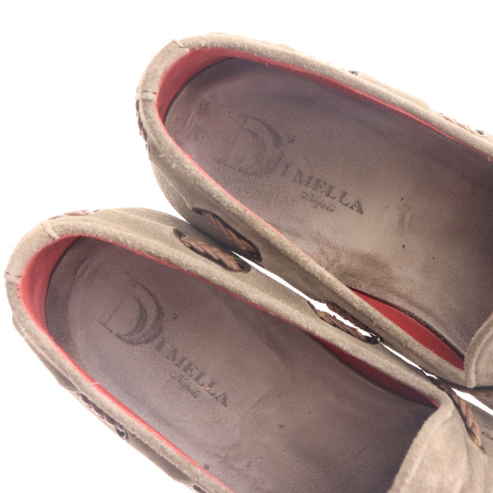 ■ DI MELLA デイメッラ スニーカー シューズ 2015 靴 デッキタイプ ハンドメイド メンズ 5 24.0cm相当 カーキグレー 付属品付き