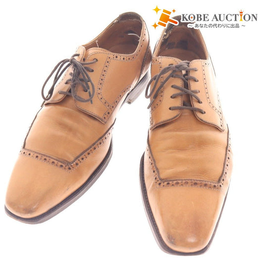 ■ JOHN WHITE ジョンホワイト ドレスシューズ レザー 革靴 ストレート ビジネス メンズ 7 1/2 25.5cm相当 ライトブラウン 付属品付き