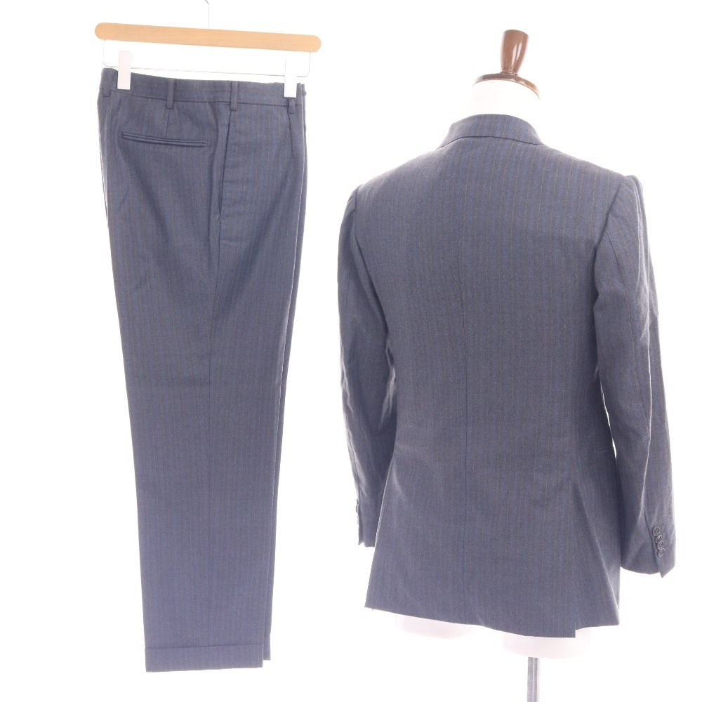 ■ ドレステリア スーツ セットアップ 長袖 ジャケット アウター パンツ ボトムス ストライプ柄 上下 メンズ 44 ネイビー ハンガー付き
