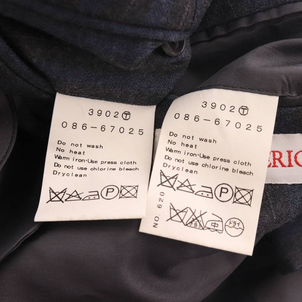 ■ ドレステリア スーツ セットアップ 長袖 ジャケット アウター パンツ ボトムス ストライプ柄 上下 メンズ 44 ネイビー ハンガー付き