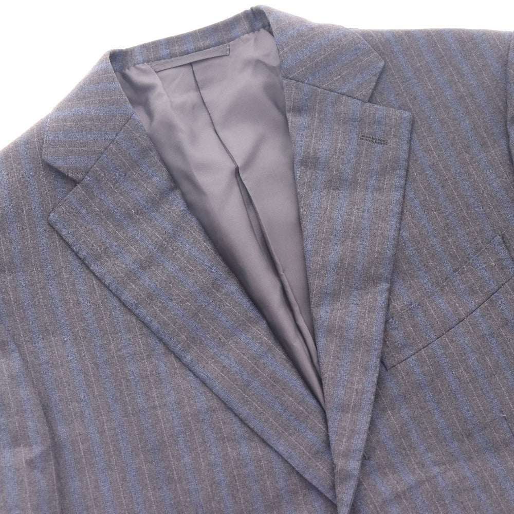 ■ ドレステリア スーツ セットアップ 長袖 ジャケット アウター パンツ ボトムス ストライプ柄 上下 メンズ 44 ネイビー ハンガー付き